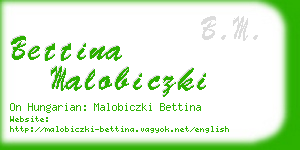 bettina malobiczki business card